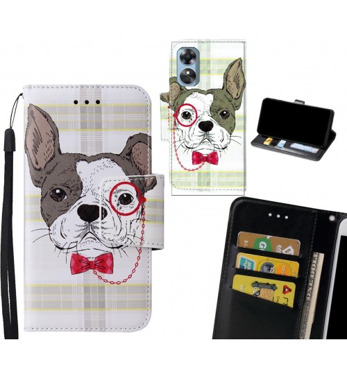 Oppo A17 Case wallet fine leather case printed