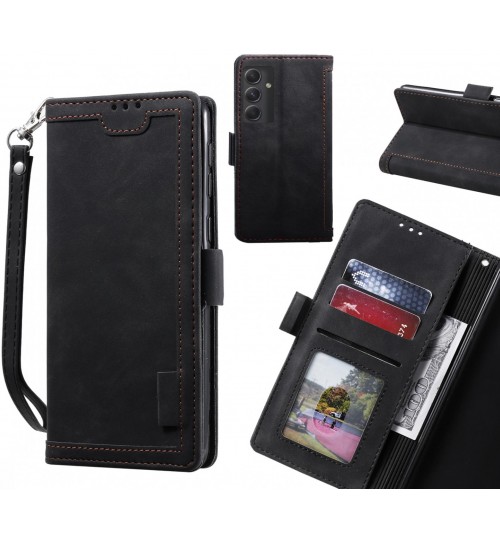Samsung Galaxy A54 5g Case Wallet Denim Leather Case Cover - Black