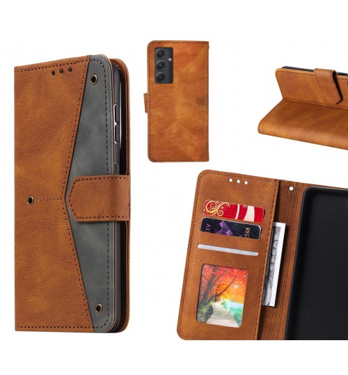 Samsung Galaxy A54 5g Case Wallet Denim Leather Case Cover - Brown