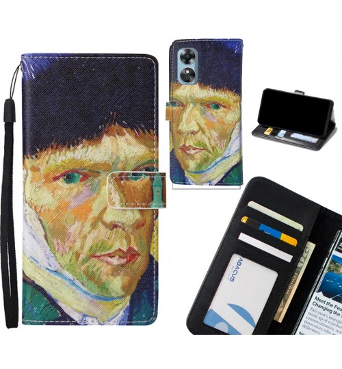 Oppo A17 case leather wallet case van gogh painting