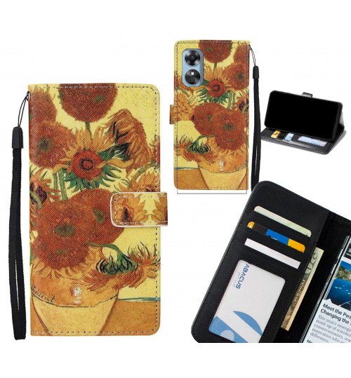 Oppo A17 case leather wallet case van gogh painting