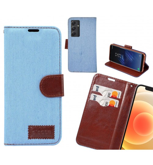 Samsung Galaxy A54 5g Case Wallet Case Denim Leather Case - Faded Light Blue