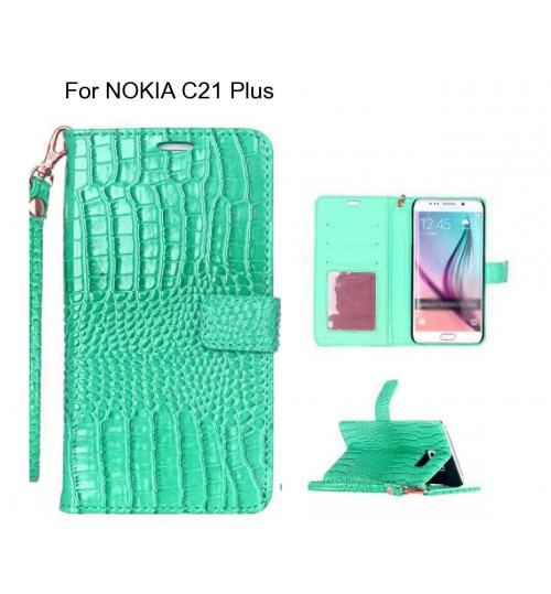 NOKIA C21 Plus case Croco wallet Leather case