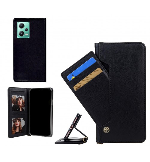 Xiaomi Redmi Note 12 5G case slim leather wallet case 4 cards 2 ID magnet