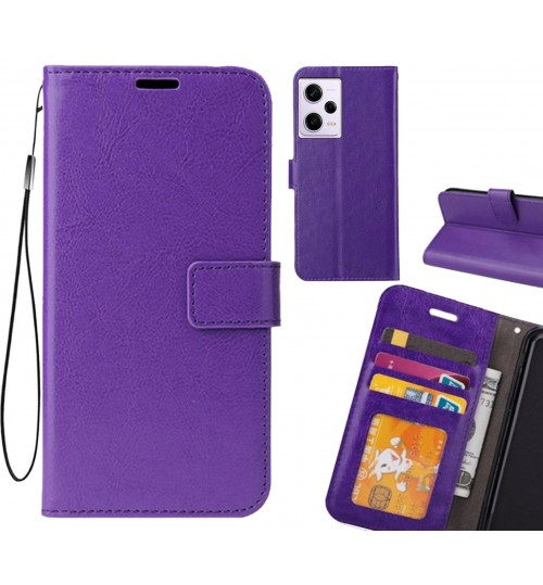 Xiaomi Redmi Note 12 Pro 5g Case Fine Leather Wallet Case - Purple