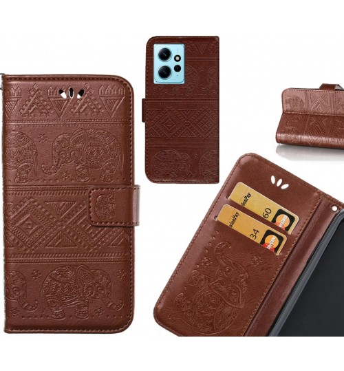 Xiaomi Redmi Note 12 4G case Wallet Leather case Embossed Elephant Pattern