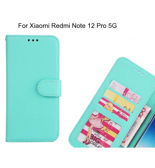 Xiaomi Redmi Note 12 Pro 5g  Case Magnetic Flip Leather Wallet Case - Green