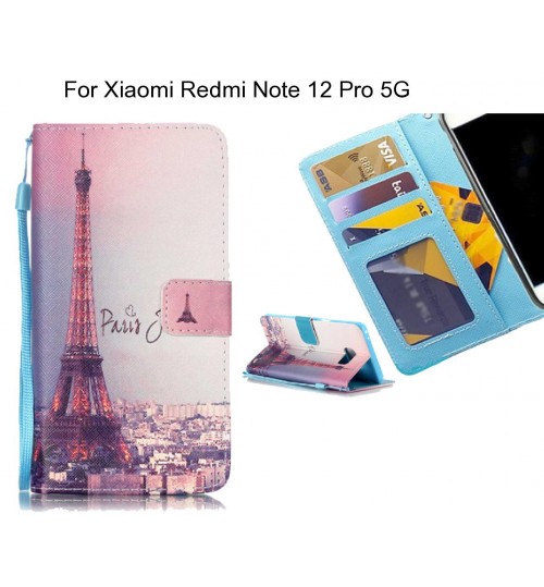 Xiaomi Redmi Note 12 Pro 5G case 3 card leather wallet case printed ID