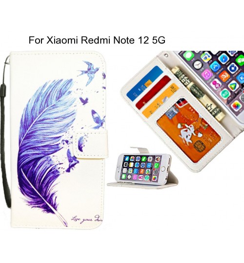 Xiaomi Redmi Note 12 5G case 3 card leather wallet case printed ID