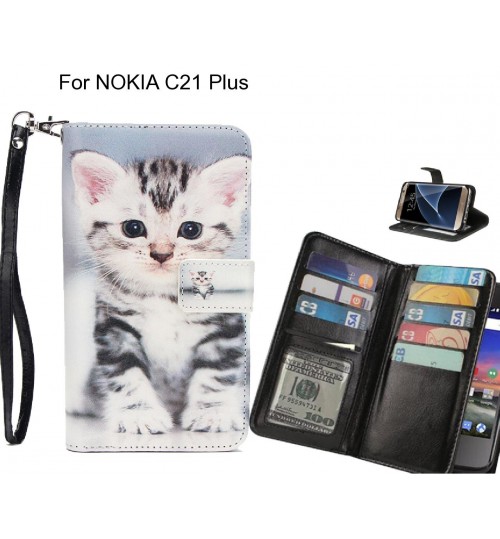 NOKIA C21 Plus case Multifunction wallet leather case