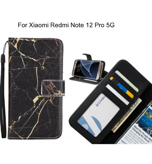 Xiaomi Redmi Note 12 Pro 5G case 3 card leather wallet case printed ID