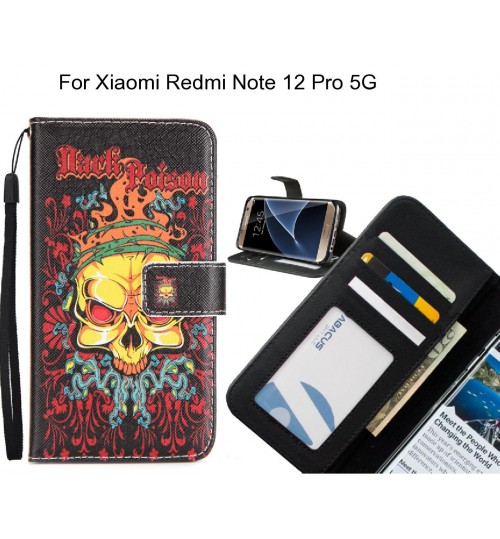 Xiaomi Redmi Note 12 Pro 5G case 3 card leather wallet case printed ID
