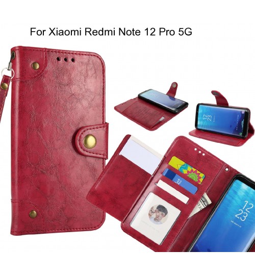 Xiaomi Redmi Note 12 Pro 5g  Case Executive Multi Card Wallet Leather Case - Red