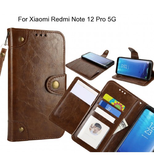 Xiaomi Redmi Note 12 Pro 5g  Case Executive Multi Card Wallet Leather Case - Brown