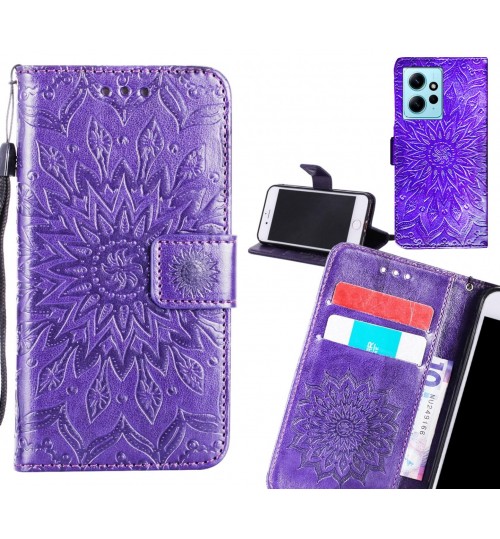 Xiaomi Redmi Note 12 4G Case Leather Wallet case embossed sunflower pattern