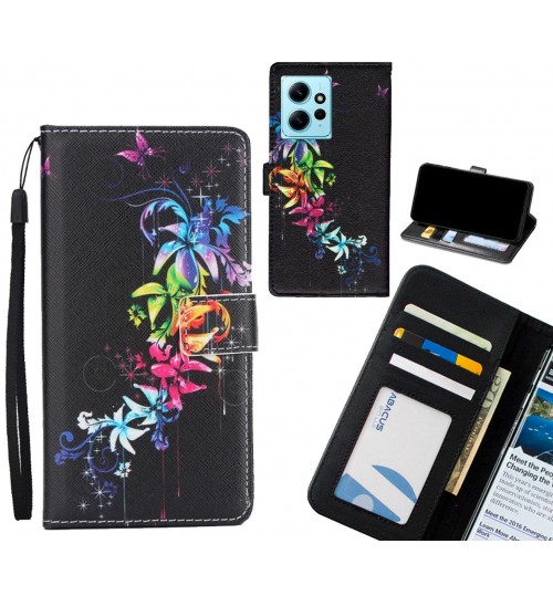 Xiaomi Redmi Note 12 4G case 3 card leather wallet case printed ID