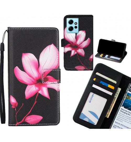 Xiaomi Redmi Note 12 4G case 3 card leather wallet case printed ID