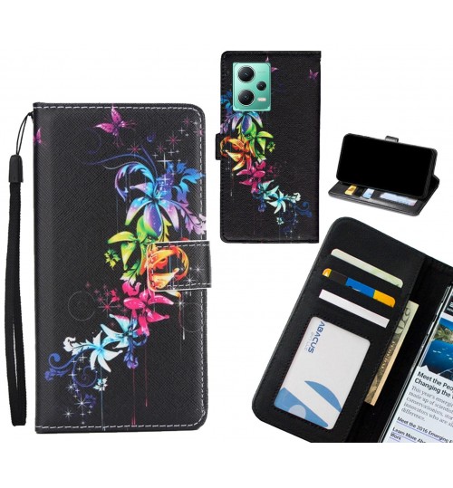 Xiaomi Redmi Note 12 5G case 3 card leather wallet case printed ID