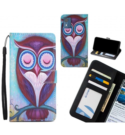 NOKIA C02 case 3 card leather wallet case printed ID