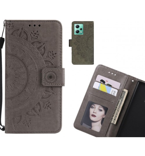Xiaomi Redmi Note 12 5G Case mandala embossed leather wallet case