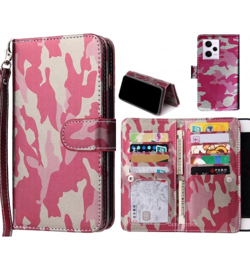 Xiaomi Redmi Note 12 Pro 5g Case Camouflage Wallet Leather Case - Pink