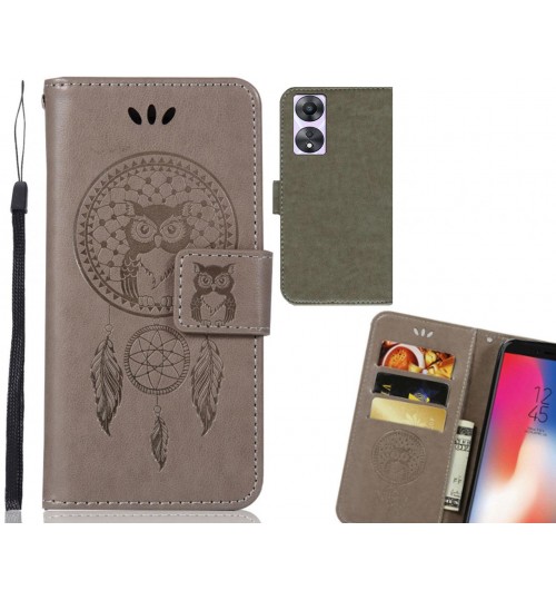 Oppo A78 5G Case Embossed wallet case owl