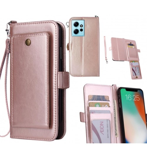 Xiaomi Redmi Note 12 4g Case Retro Leather Wallet Case - Rose Gold