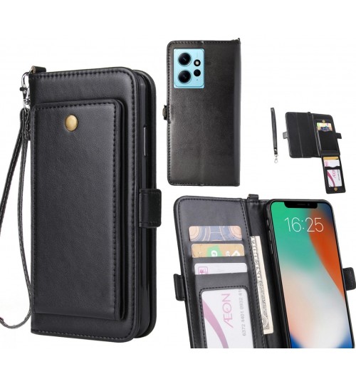 Xiaomi Redmi Note 12 4g Case Retro Leather Wallet Case - Black