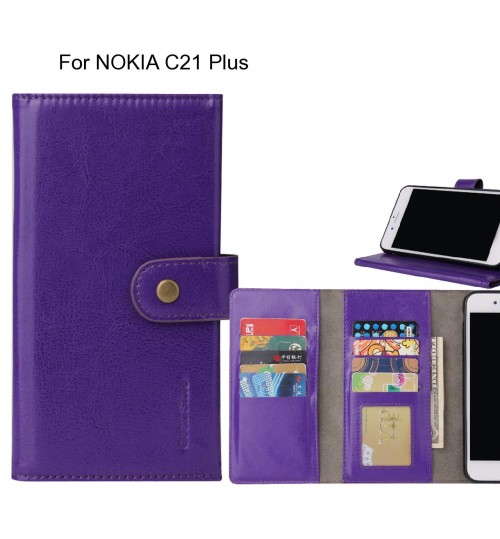NOKIA C21 Plus Case 9 slots wallet leather case