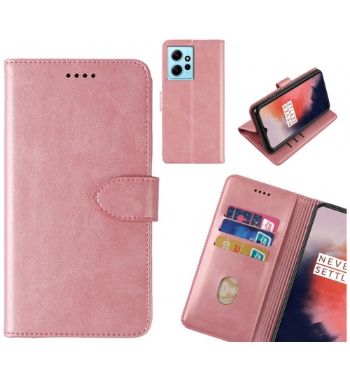 Xiaomi Redmi Note 12 4g Case Premium Leather Id Wallet Case - Rose Gold