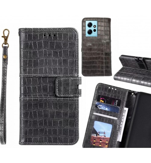 Xiaomi Redmi Note 12 4g Case Croco Wallet Leather Case - Grey