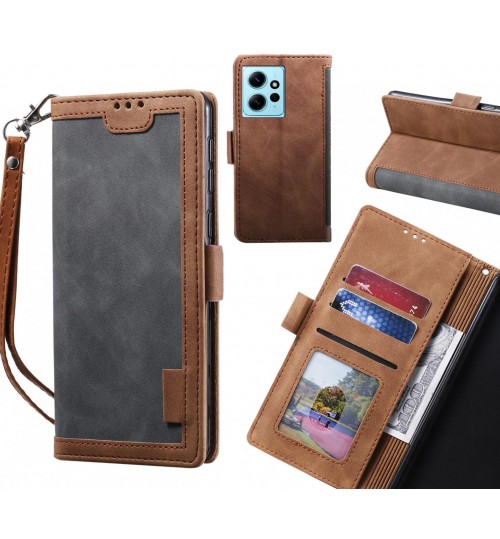 Xiaomi Redmi Note 12 4g Case Wallet Denim Leather Case Cover - Grey