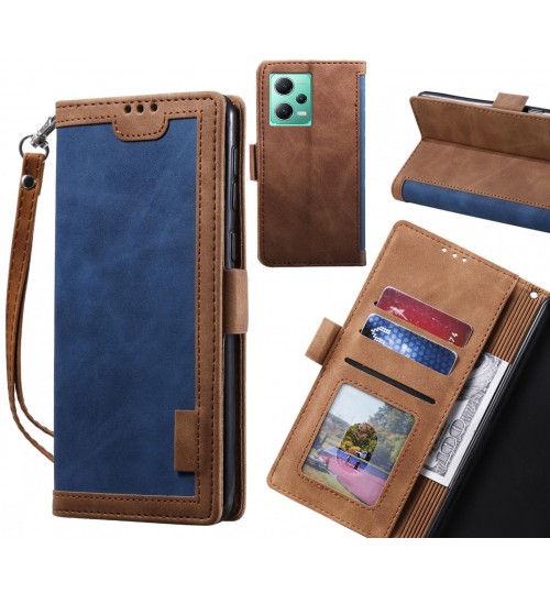 Xiaomi Redmi Note 12 5g Case Wallet Denim Leather Case Cover - Blue