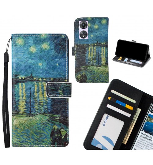 Oppo A78 5G case leather wallet case van gogh painting