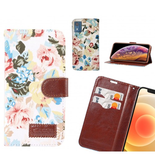 NOKIA C02 Case Floral Prints Wallet Case