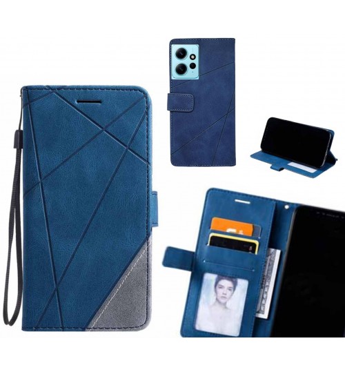Xiaomi Redmi Note 12 4g Case Wallet Premium Denim Leather Cover - Blue