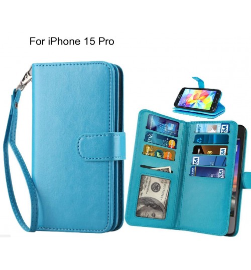 iPhone 15 Pro Case Multifunction wallet leather case