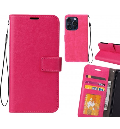 iPhone 15 Pro case Fine leather wallet case