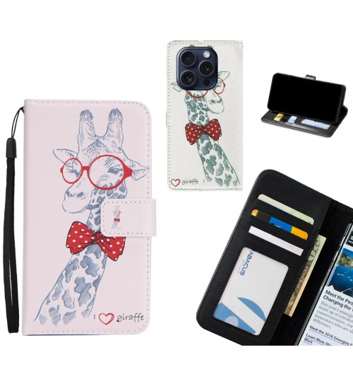 iPhone 15 Pro Max case 3 card leather wallet case printed ID