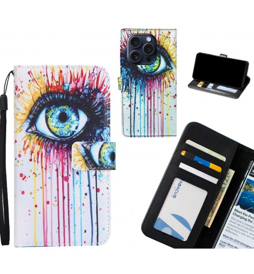 iPhone 15 Pro Max case 3 card leather wallet case printed ID