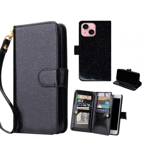 iPhone 15 Case Glaring Multifunction Wallet Leather Case