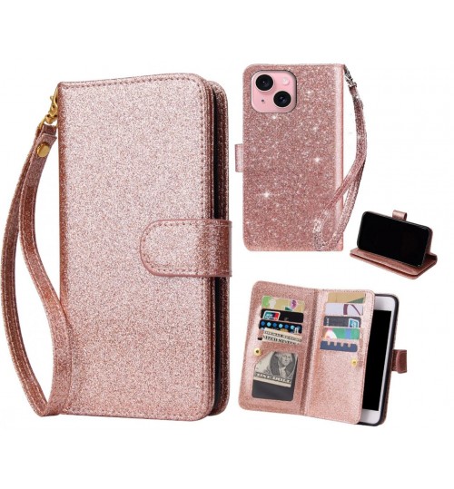 iPhone 15 Plus Case Glaring Multifunction Wallet Leather Case