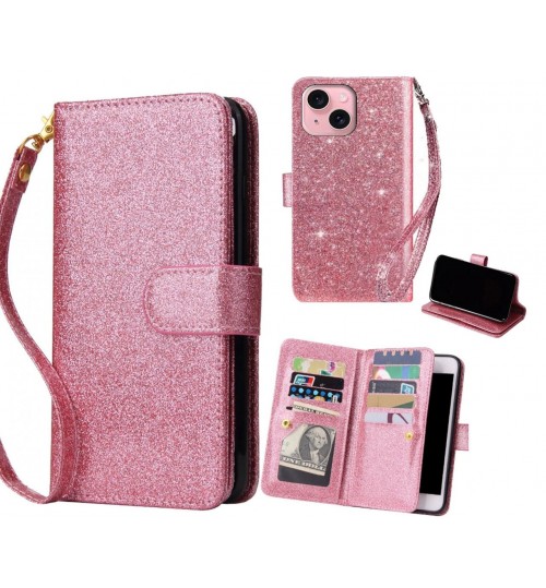 iPhone 15 Plus Case Glaring Multifunction Wallet Leather Case