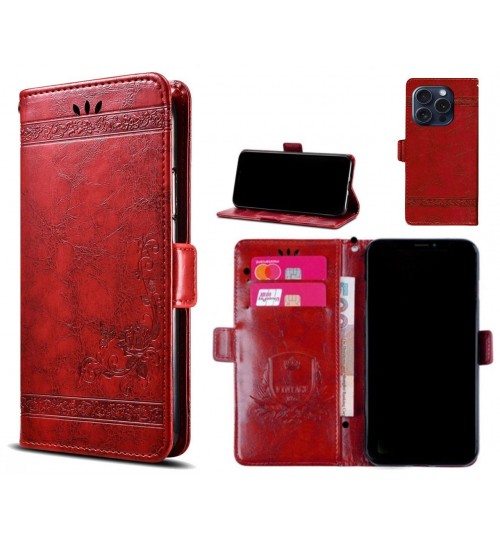 iPhone 15 Pro Case retro leather wallet case