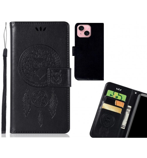 iPhone 15 Case Embossed wallet case owl