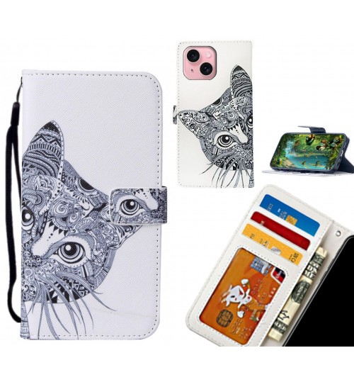 iPhone 15 case leather wallet case printed ID