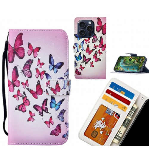 iPhone 15 Pro case leather wallet case printed ID