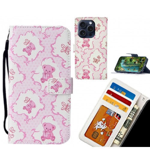 iPhone 15 Pro case leather wallet case printed ID