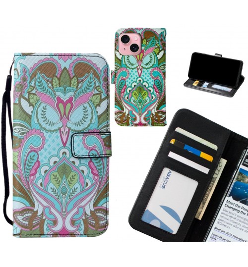 iPhone 15 case leather wallet case printed ID