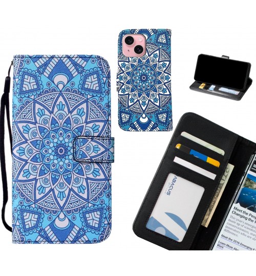 iPhone 15 case leather wallet case printed ID